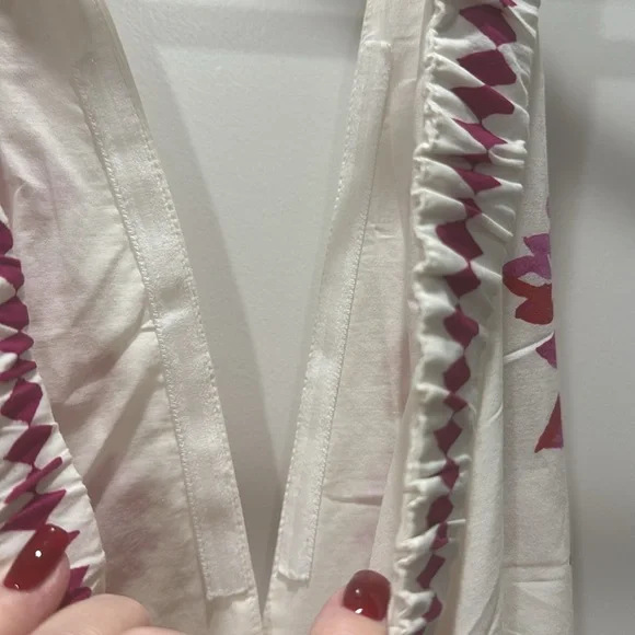 Like new Farm Rio Pink Flowerful Birds dress size L - Picture 7 of 7